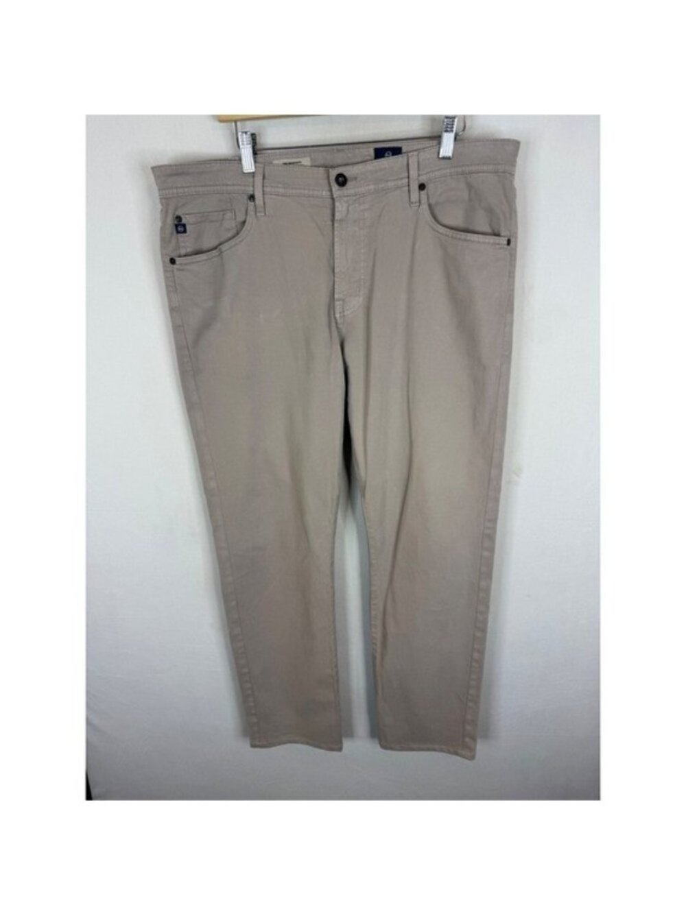 AG Adriano Goldschmied The Graduate Tailored Leg Khaki Pants Tan 38x34 Mens